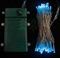 Светодиодная гирлянда 5 м., 3 батарейки типа D 4.5V, 50 LED ламп небесно голубого цвета, таймер, прозрачный провод, LTC (EST50-4W10-8SB)