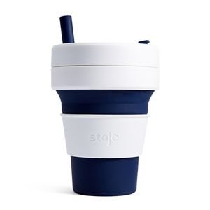 Стакан складной силиконовый Stojo Biggie Indigo, 16 oz / 470 мл
