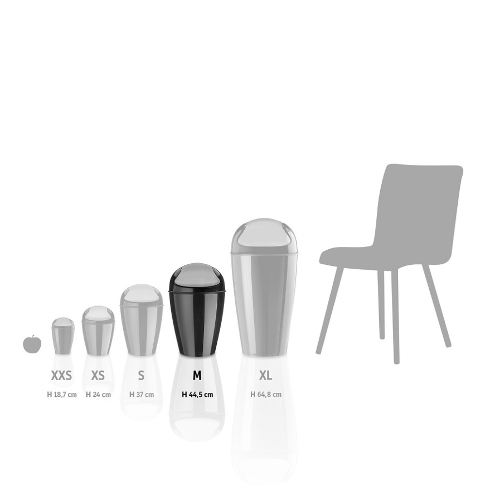 Корзина для мусора с крышкой del, 12 л, белая