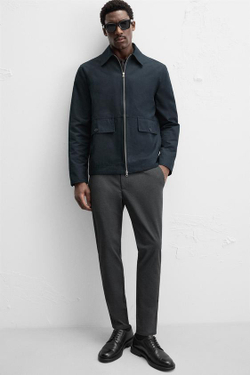 ZARA БРЮКИ SLIM FIT COMFORT, АНТРАЦИТОВО-СЕРЫЙ