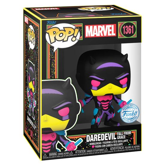 Фигурка Funko POP! Bobble Marvel Daredevil Armored Fall From Grace (BLKLT) (Exc) (1361) 77546 / Фигурка Фанко ПОП! по мотивам вселенной "Марвел", Сорвиголова