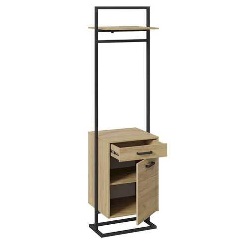 Лофт Вешалка комбинированная Тип 1 (Черный/Дуб крафт белый) ТриЯ