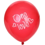 Воздушные шары 10 шт, 10»/25см «Любовь», Красный/белый