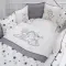 Комплект постельного белья Lollycottons Звездочет универсальный 6 предметов, Серый