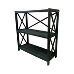 Стеллаж деревянный напольный Юск из массива сосны 3 полки, изумрудный