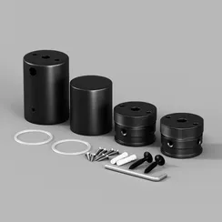 Набор для вертикального накладного монтажа круглого неона 360° D25 черный Led Strip 20312