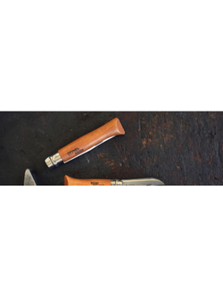 Нож Opinel №10, углеродистая сталь, рукоять из дерева бука, блистер, 000403
