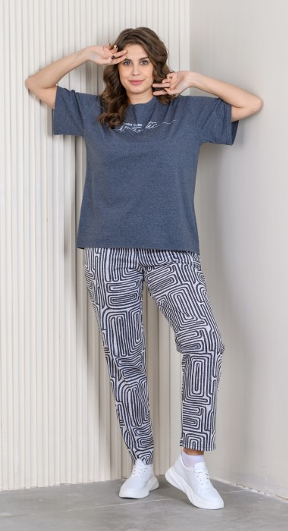 [m]Комплект женский штаны+футболка К-779