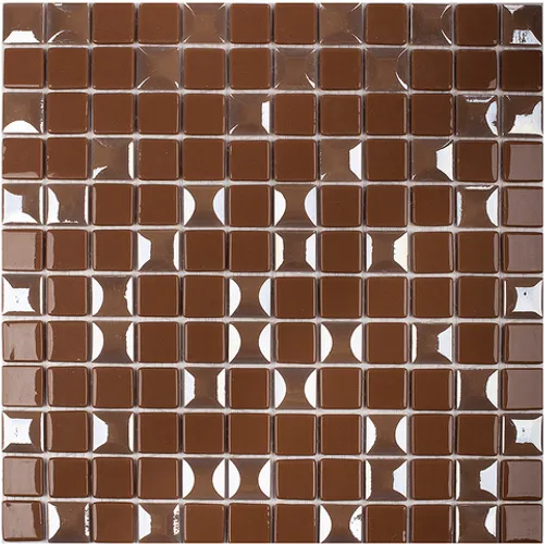 Стеклянная мозаика Edna Mix №835 Светло-коричневый (на сетке)