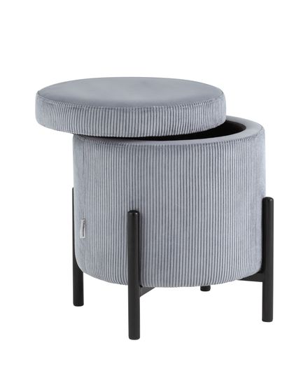 Пуф Дали с ящиком велюр серый