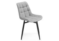 Стул на металлокаркасе Челси крутящийся велюр светло-серый / черный / черный