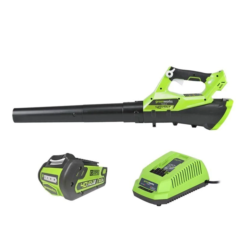 Greenworks G40ABK6 40В воздуходув-пылесос аккумуляторный (1 x 6 Ач, ЗУ) 49 м/с 2400807UF