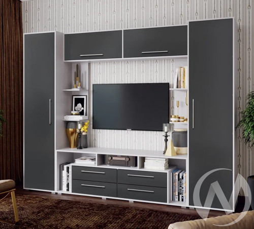 Гостиная Гармония (белый/графит софт)