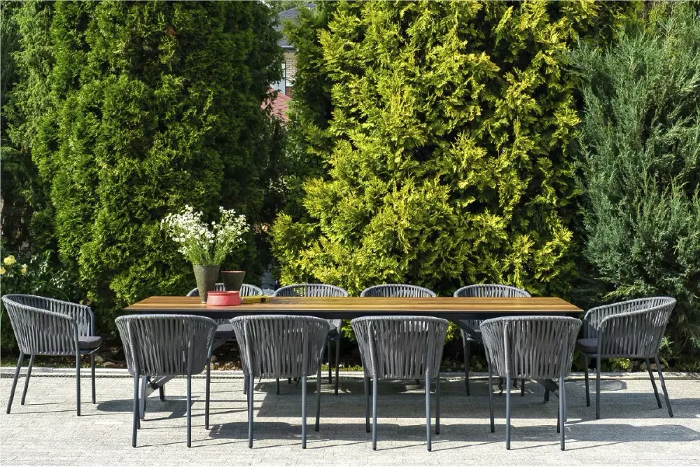 1"Санта-Фе" обеденная группа на 10 персон, стол HPL, плоский роуп