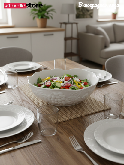 Салатник 27,5х9 см., набор 2 шт., фарфор, коллекция "Виноградная лоза"