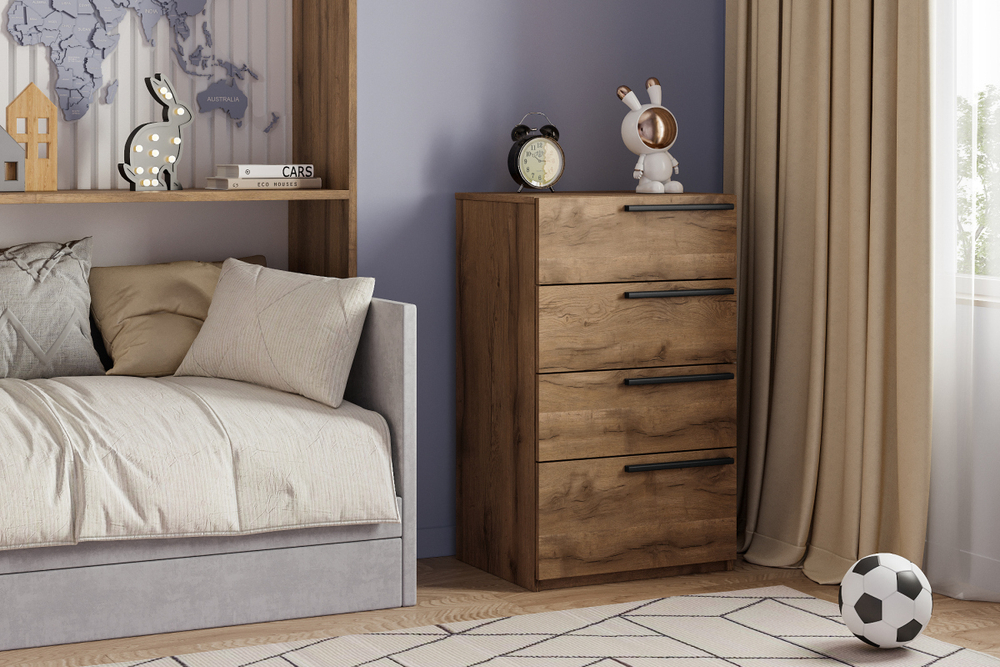 Комод Лорена Пакс-2 Дуб Табачный U1147 55*44*90 см, Коричневый   Фиеста