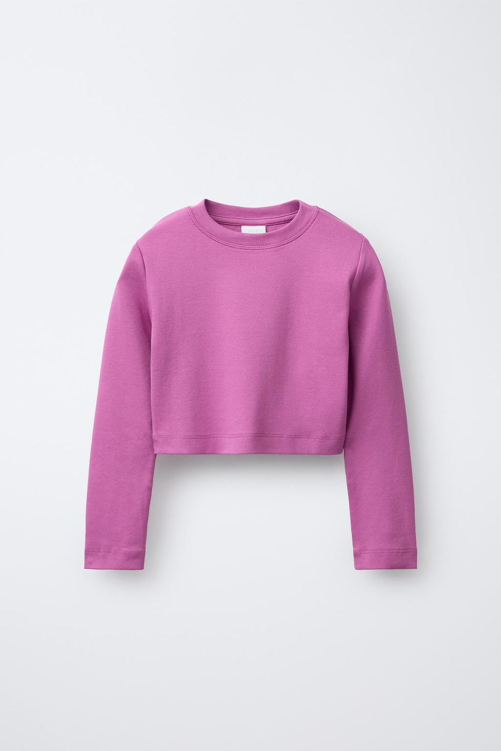 ZARA БАЗОВАЯ УКОРОЧЕННАЯ ФУТБОЛКА, РОЗОВЫЙ