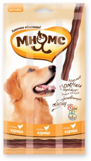 Мнямс лакомство для собак палочки со вкусом курицы 45гр Мнямс лакомство для собак палочки со вкусом курицы 45гр