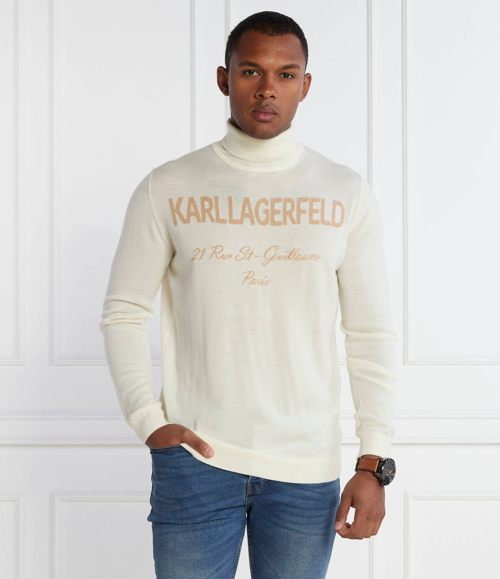 Хлопковый гольф knit Karl Lagerfeld - кремовый(655020 534399)
