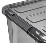 Ящик для хранения с замками КИП 15,5 л 375x285x230 чёрный прозрачный