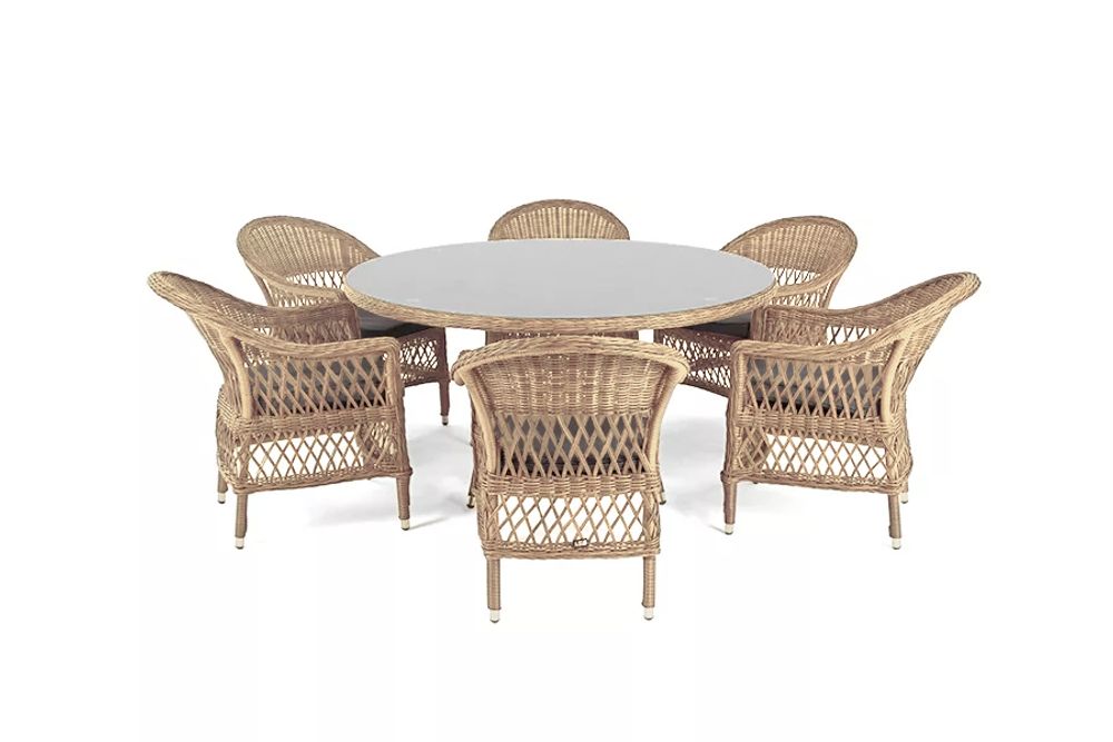 "Эспрессо–150 S" обеденная группа плетеная, цвет соломенный