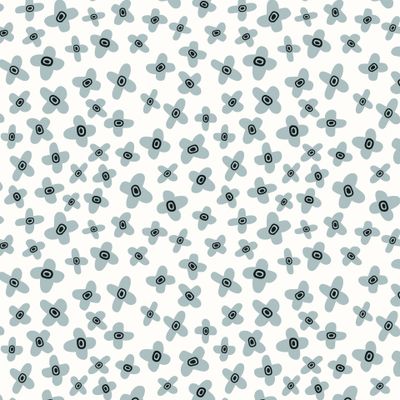 Абстрактные голубые цветы на белом