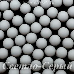 Матовые полубусины, Светло-Серый матовый