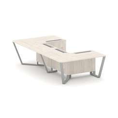 Steel Meet Стол переговорный П-образный KDK-PR.B.SP-07P Денвер Светлый/Металл Серый 1600*3200*750