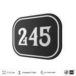 Номерок на дверь квартиры 245, для кабинета, офиса, шильдик 9 х 7 см, черный, Айдентика Технолоджи