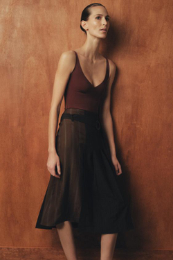 ZARA ЮБКА С РЕМНЕМ И КОНТРАСТНЫМИ ДЕТАЛЯМИ — ZW COLLECTION, РАЗНОЦВЕТНЫЙ