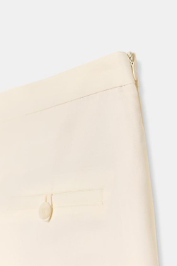 ZARA РАСКЛЕШЕННАЯ ЮБКА СО СКЛАДКАМИ — ZW COLLECTION, ЭКРЮ