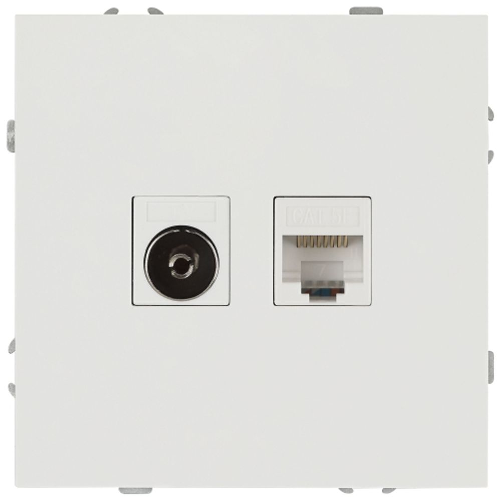 Розетка ЭРА Galaxy 15-3110-08 комбинированная RJ45+TV IP20 белый матовый | Эра Galaxy