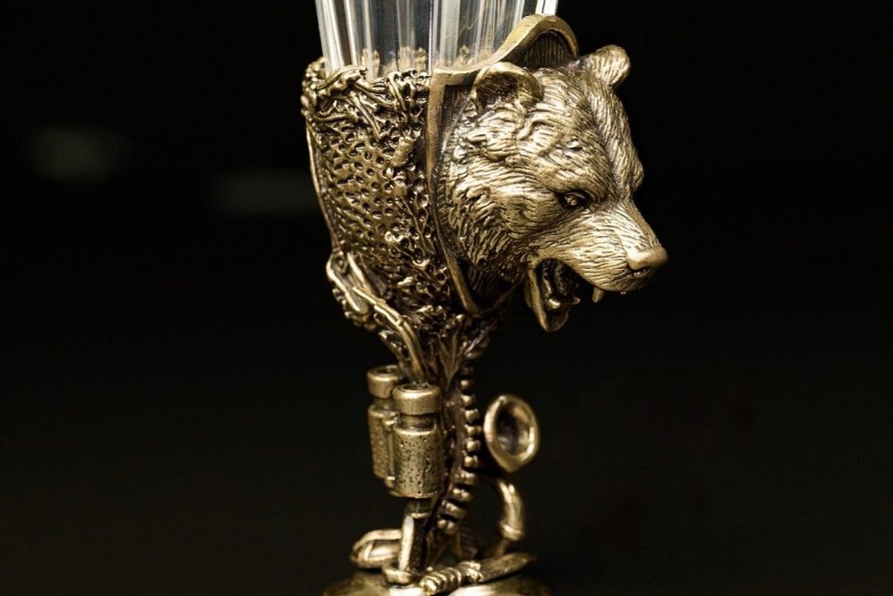 Набор рюмок-лафитников "Охотничьи Трофеи" 3 шт. в подарочном кейсе с художественным оформлением