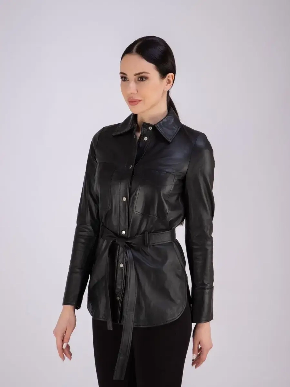 Кожаная куртка демисезонная рубашка