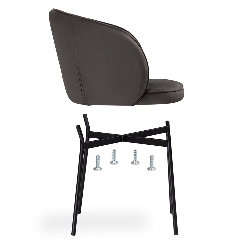 Стул на металлокаркасе Woodville Нейл серый, черный, ножки черные