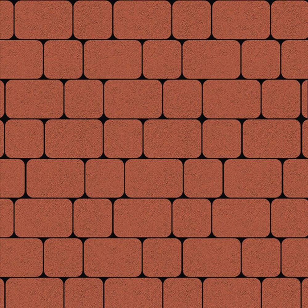 Тротуарная плитка КЛАССИКО - Стандарт Красный, комплект из 2 видов плит