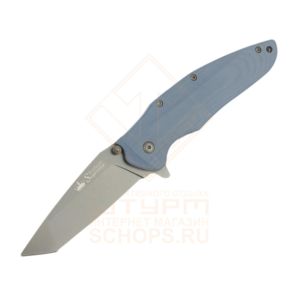 Нож складной Kizlyar Supreme Zorg D2 G10, Gray/Titanium