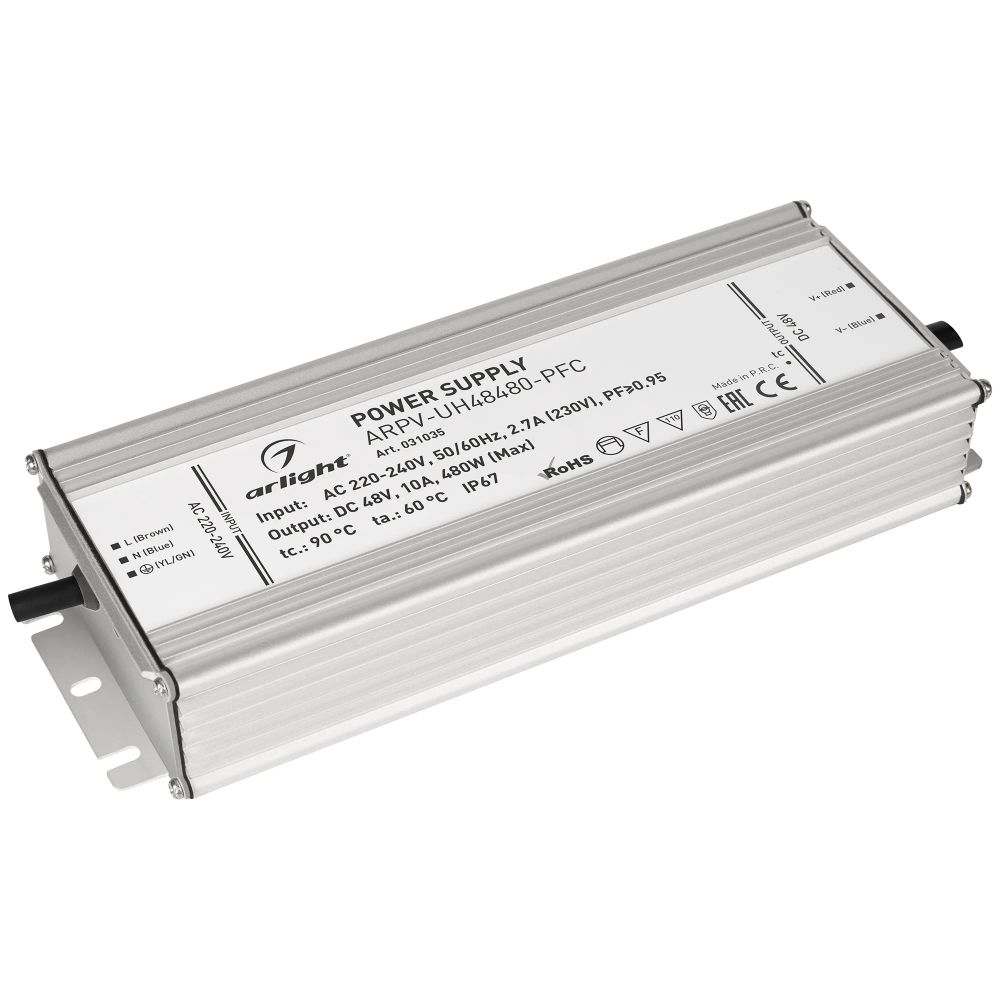 Блок питания ARPV-UH48480-PFC (48V, 10A, 480W) (Arlight, IP67 Металл, 7 лет) 031035