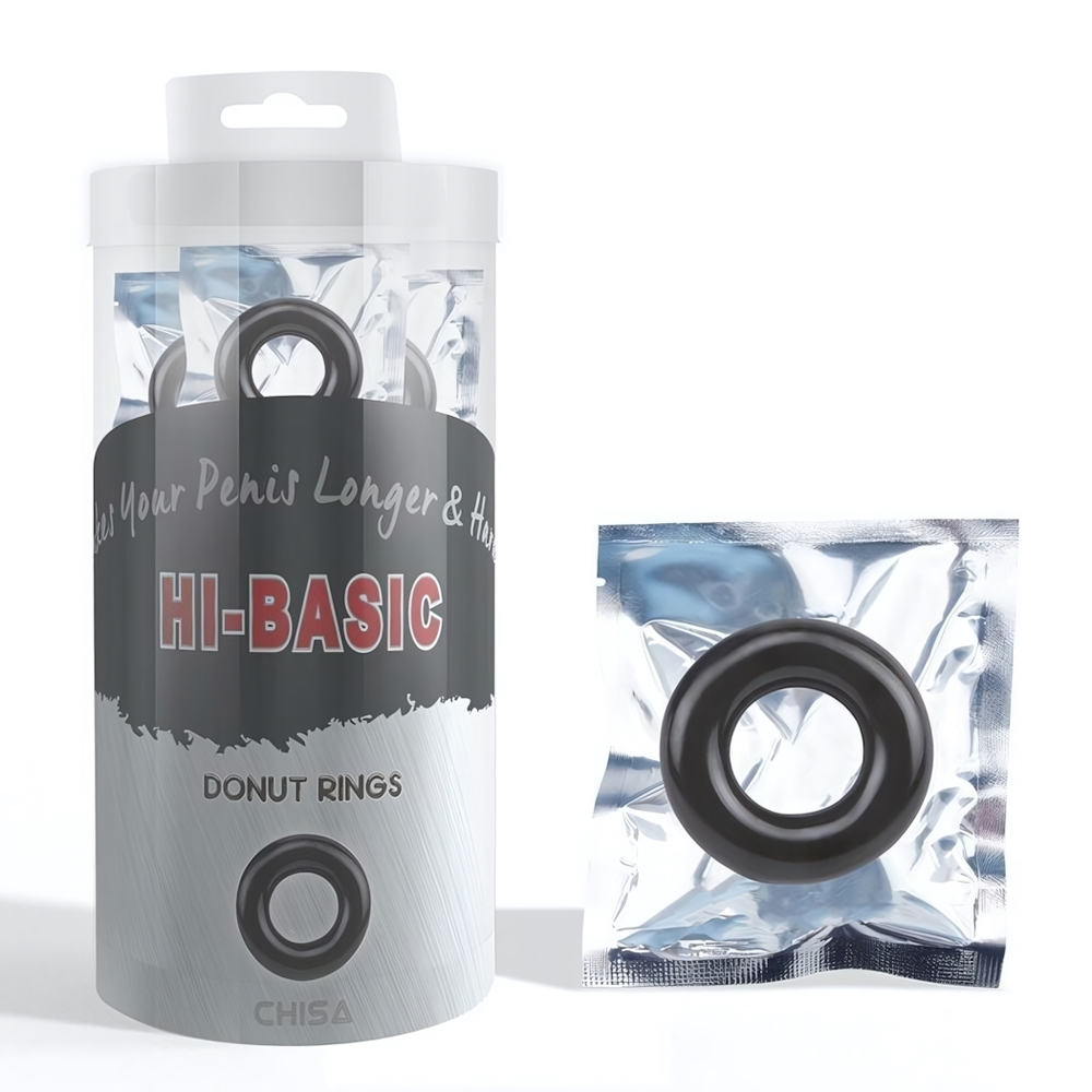 Эрекционное кольцо Donut Rings Chisa-Novelties черного цвета (Цвет: черный)