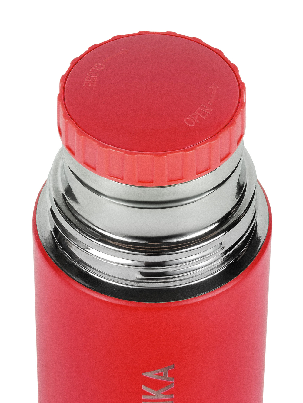 Термос Relaxika 101 (0,35 литра), красный (стикерпак "Альпинизм")