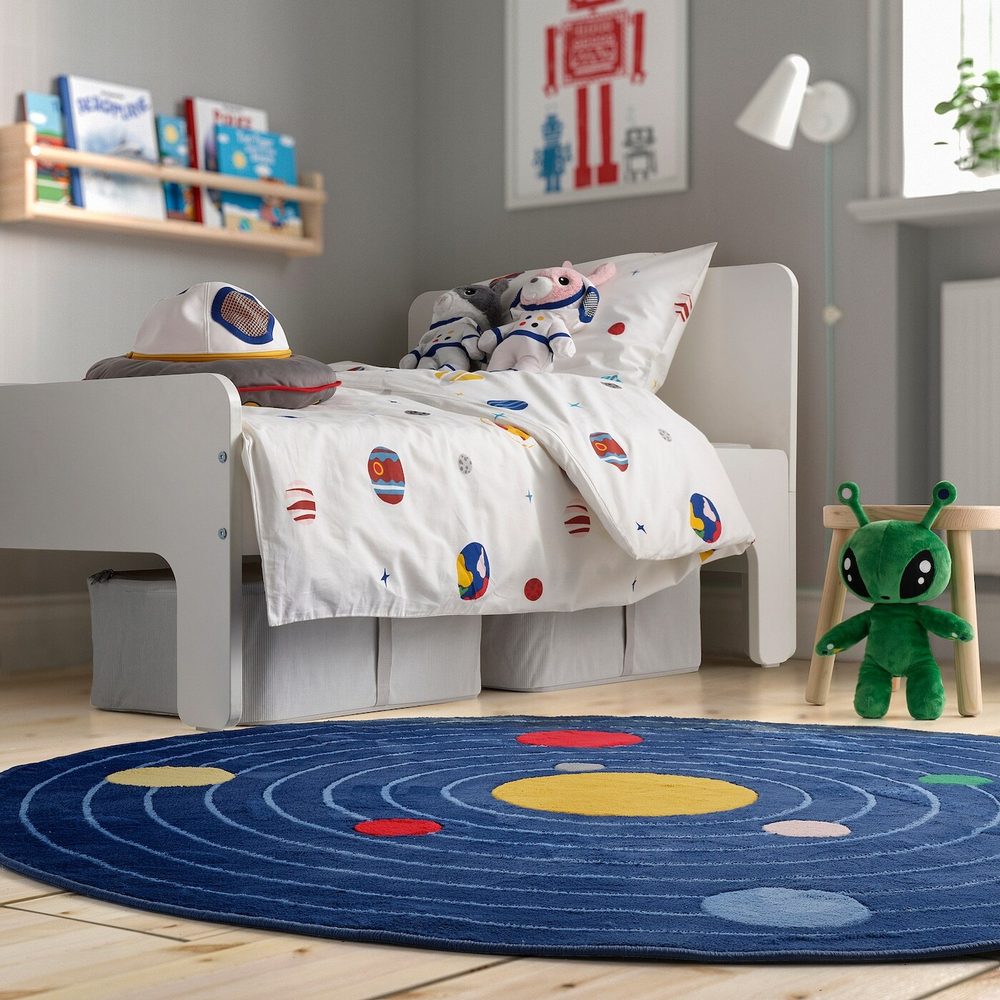 IKEA AFTONSPARV  (ИКЕА АФТОНСПАРВ)  -  Пододеяльник и наволочка, космос/мультиколор, 150x200/50x60 см