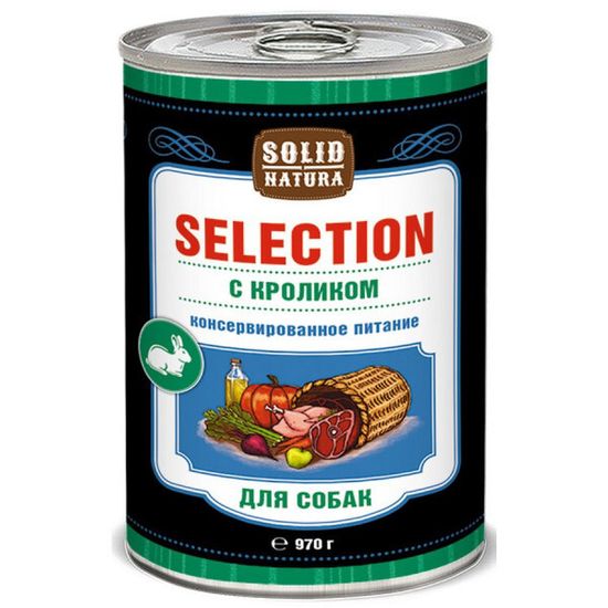 Solid Natura Selection Кролик влажный корм для собак консерва