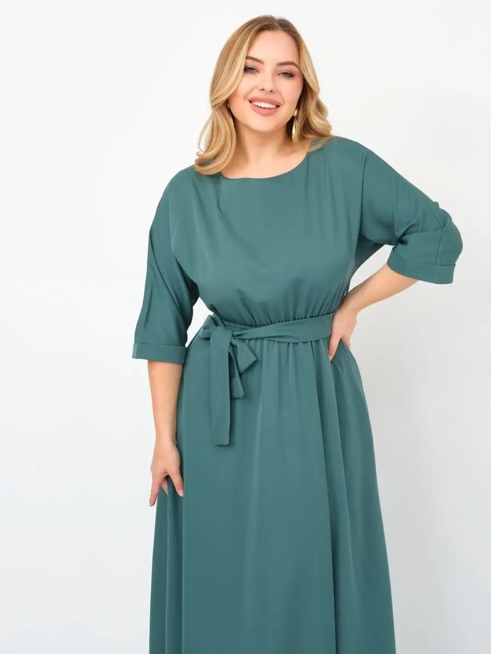 Платье на резинке с поясом