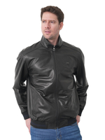 KHIMEONE Мужская кожаная демисезонная куртка (натуральная кожа наппа)