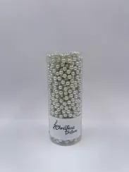 Пластиковые бусы Бисер 8 мм.*10 м., серебро, Christmas DeLuxe (89710)