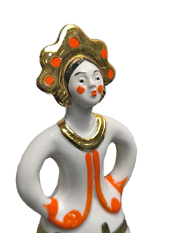 Фарфоровая статуэтка "Матрешка-невеста" Дулево