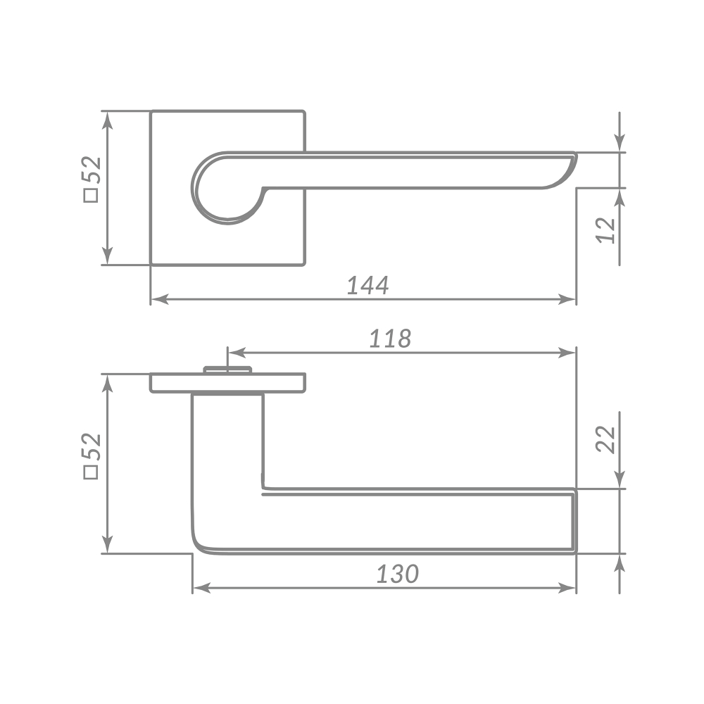 Ручка раздельная K.ARC.Q52.STEP CP-8 хром