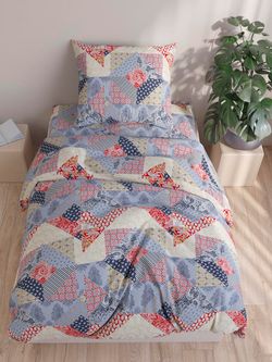 Постельное белье Сказка "Пэчворк" 1,5-сп Наволочка 50х70 см 1 шт Простынь на резинке 90х200 см Пододеяльник 145х215 см, перкаль