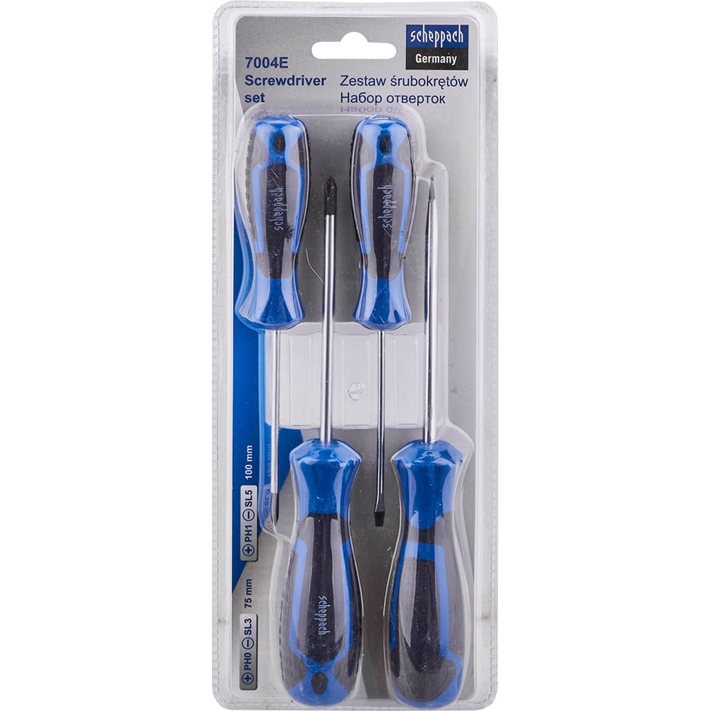 Отвертки Scheppach набор 4 предметов (к-т 3шт.) Sch-7004E/к-т 3шт/(63091)