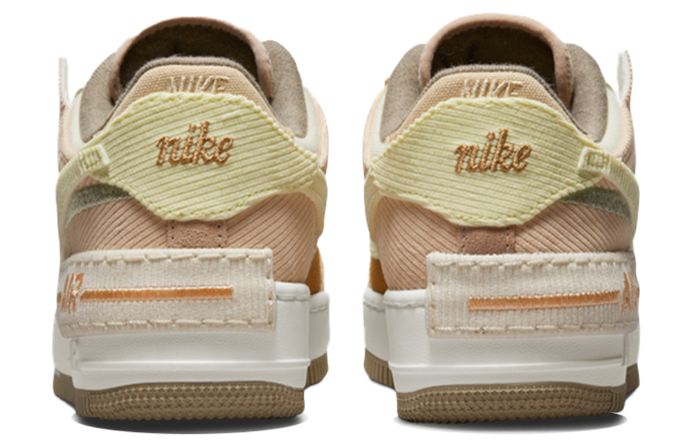 Nike Air Force 1 Shadow corduroy sports style non-slip wear-resistant low-top sneakers women's coconut milk color